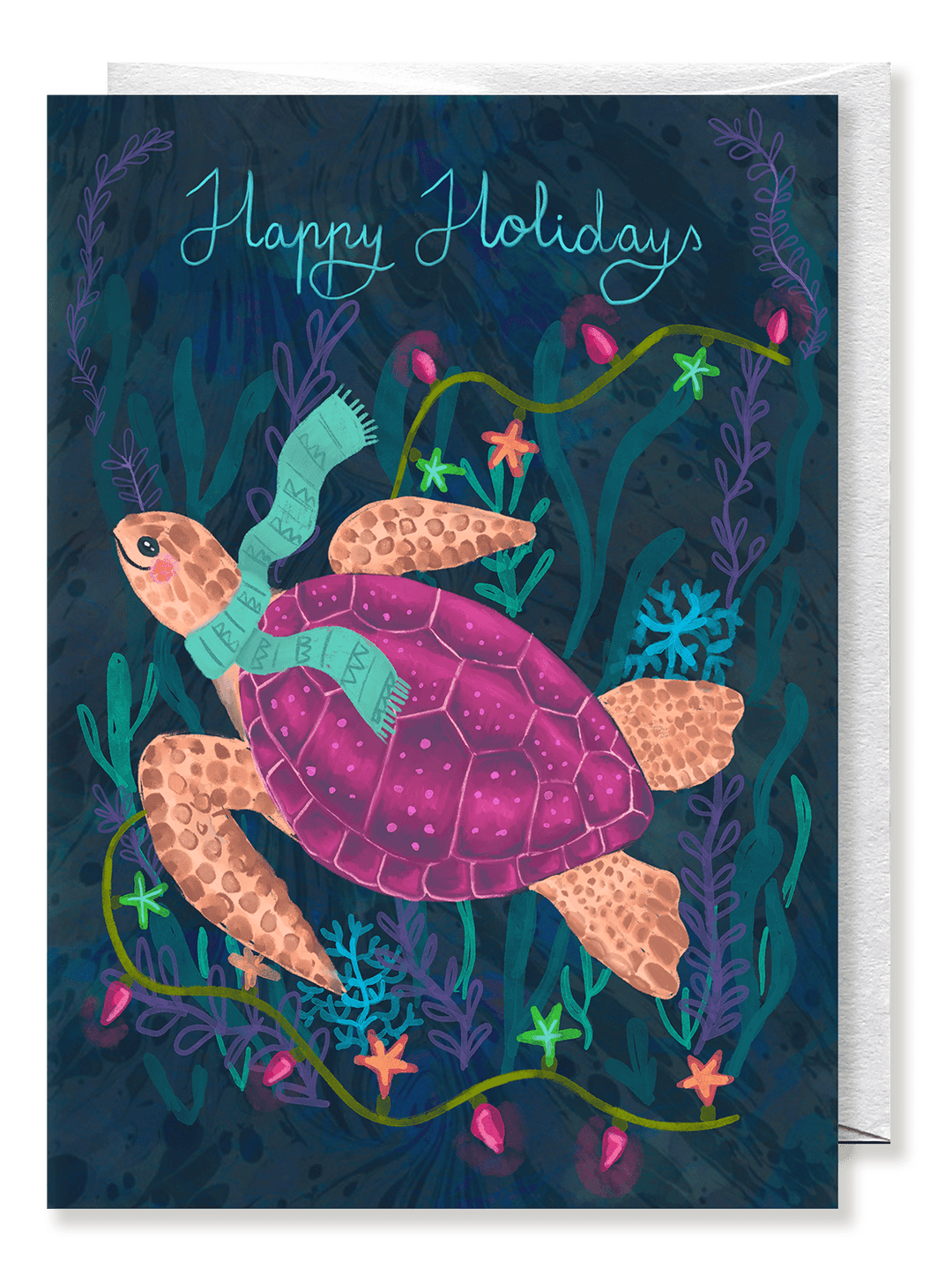 Sea turtle Christmas card - Jolly Dragons