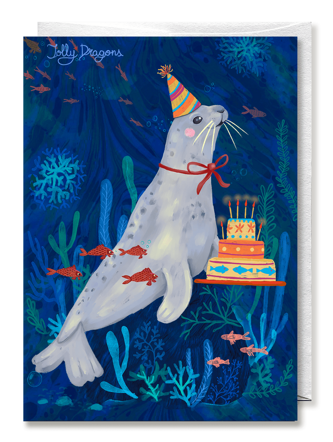 Seal birthday card - Jolly Dragons