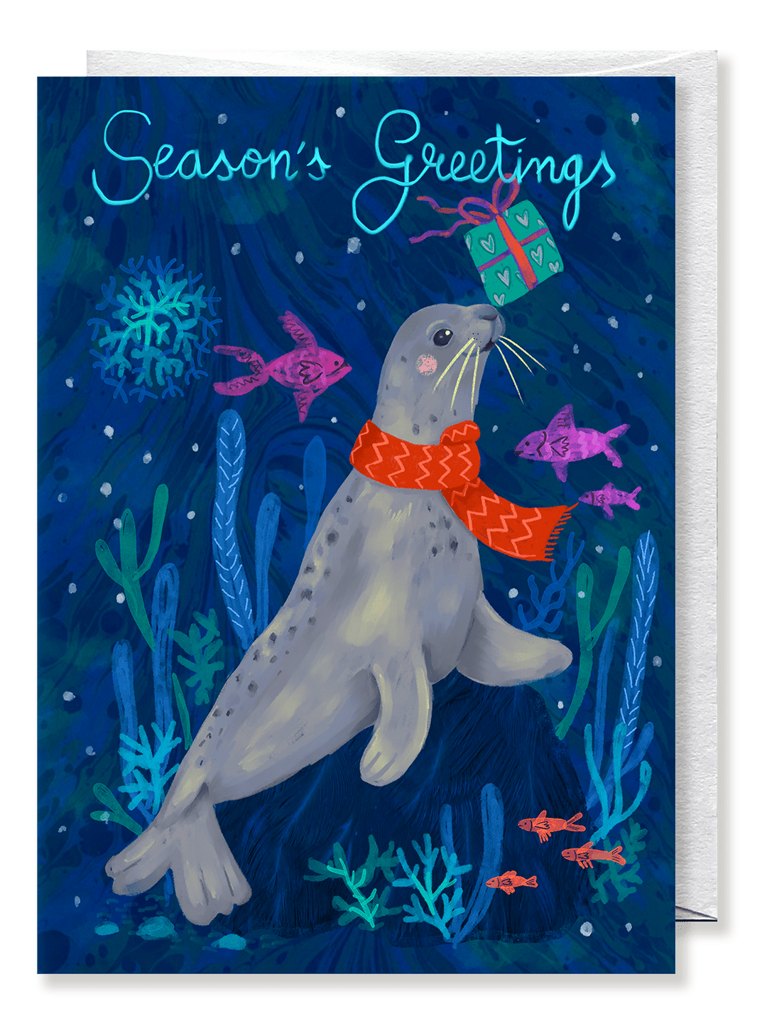 Seal Christmas card - Jolly Dragons