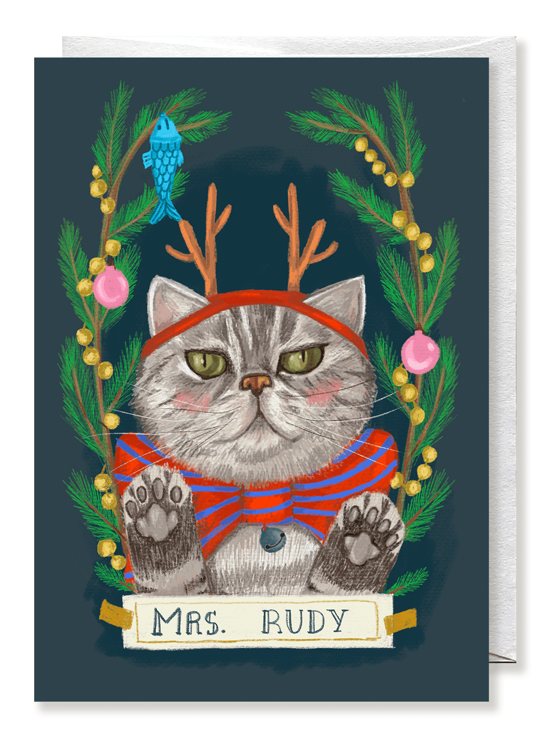 Tabby Christmas card, "Mrs. Rudy" - Jolly Dragons